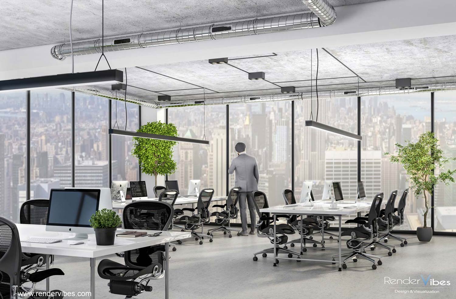 Corporate Office 3D Renderings - Render Vibes Visualization