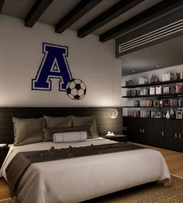 3D Rendering of a modern boy's bedroom