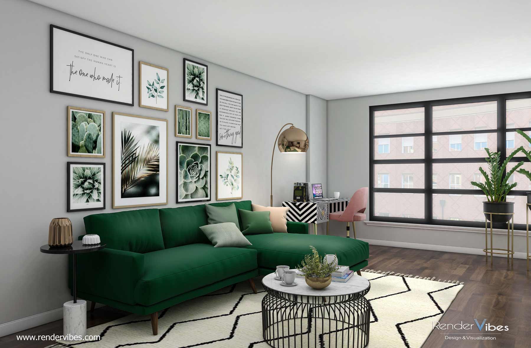 living room render image