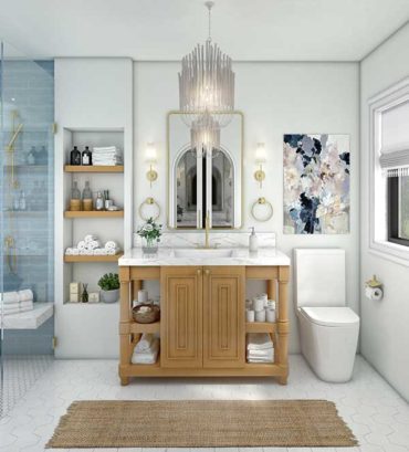 Master bathroom 3d rendering render vibes in the USA