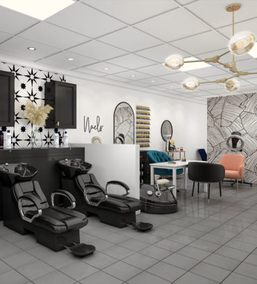 Beauty Salon Interior Design 3D Rendering USA