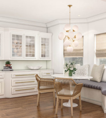 White Kitchen and breakfast nook 3d modeling USA render vibes visualization