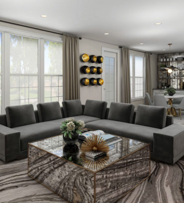 These photo-realistic 3d renderings were created to show case two alternatives to the interior desigm of a resedential space that consists of a living-room, a dining-room and a kitchen as a part of interior architectural visualization project lovated in the USA and were created by render vibes visualization.