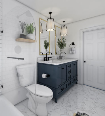 These photo-realistic 3d renderings were created to show case the beautifully designed master bathroom which is a part of an interior architectural visualization project located in hte USa, these 3d renderings were created by Render Vibes Visualization.