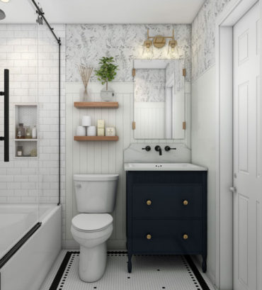 These 3d renderings were created to showcase the elegant interior design of a small bathroom which id a part of an interior visualization project located in Montreal- Canada, These renderings were created by render vibes visualization.