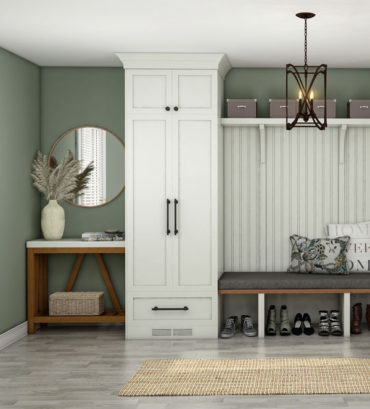 These 3d photo-realistic renderings were created the beautiful interior design of an entryway and a walk in closet as a part of an architectural visualization project located in Canada, these renderings were created by render vibes visualization.