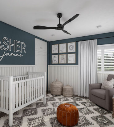 These 3d photo-realistic renderings were created to showcase the beautlifully designed nursery which is a part oan architectural visualization project located in the USA, these 3d renderings were created by Render Vibes Visualization.
